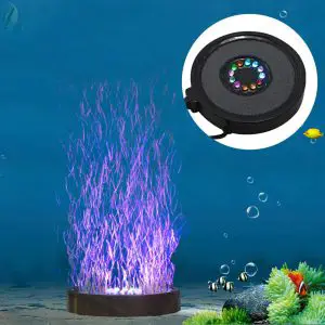 aquarium bubbler setup NICREW multi-colored LED aquarium air stone disk